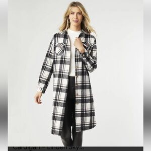 Coco + Carmen Plaid Long Shacket
